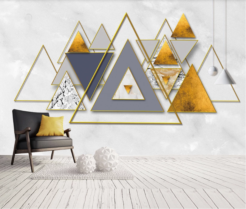3D Triangle Brick WC1977 Wall Murals