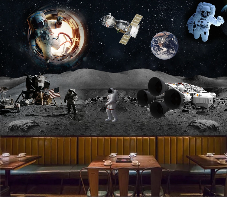 3D Astronaut Planet WC1536 Wall Murals