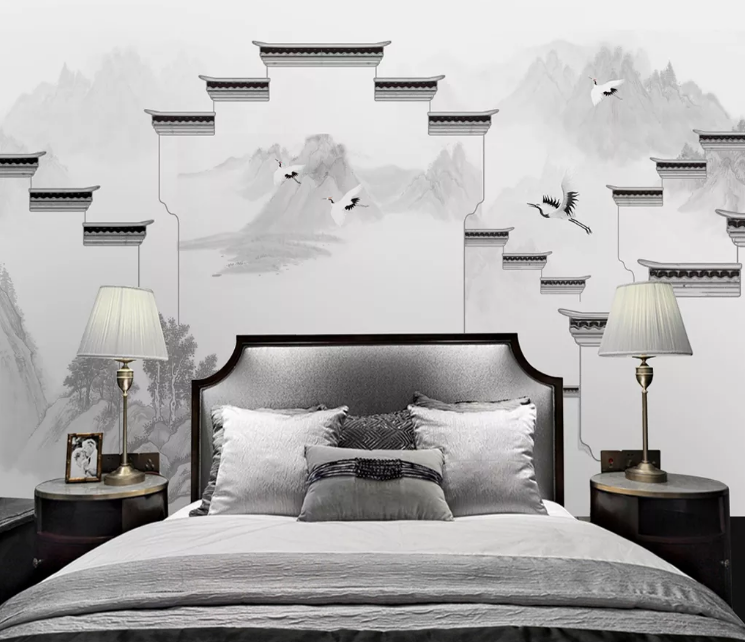 3D House Crane WC361 Wall Murals