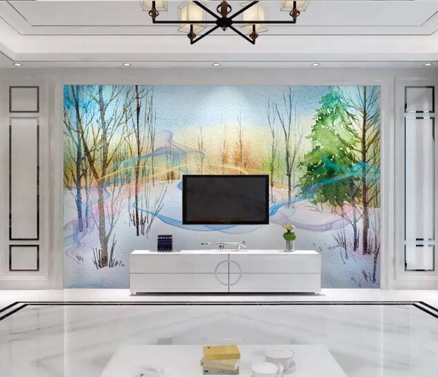 3D Snow Forest WC1244 Wall Murals
