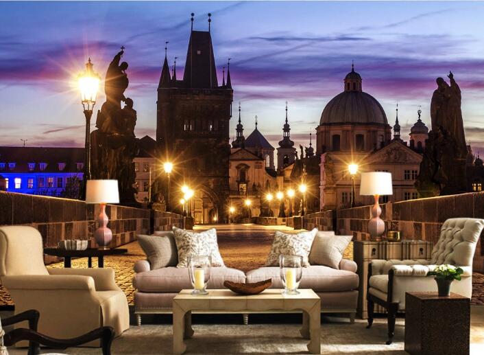 3D Street Light Castle WC318 Wall Murals