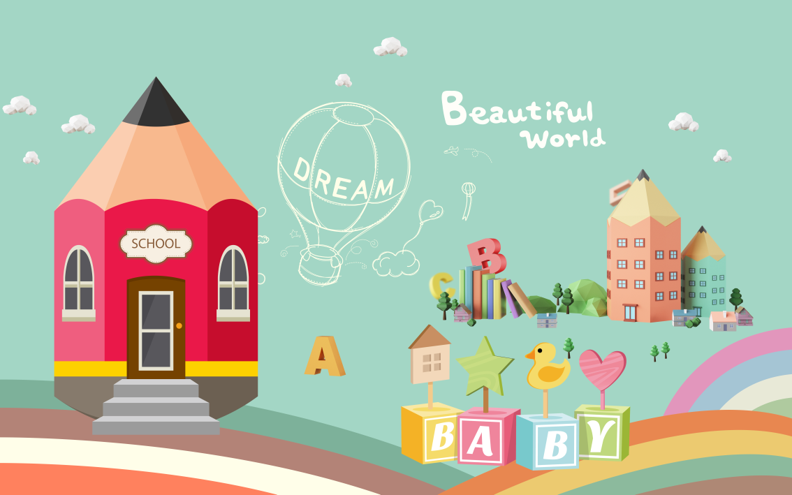 3D Cartoon Pencil House 277 Wall Murals