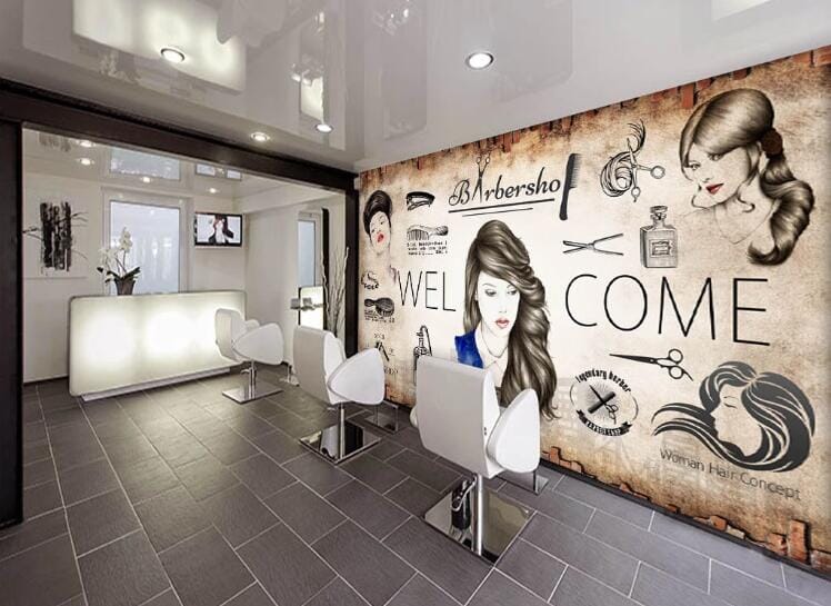 3D Fashion Barber Shop 1562 Wall Murals Wallpaper AJ Wallpaper 2 