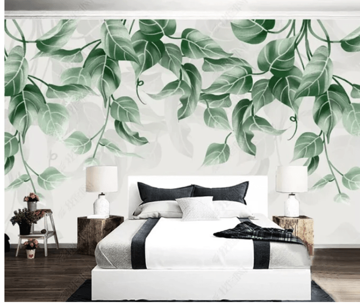 3D Green Leaf Flower 1398 Wall Murals Wallpaper AJ Wallpaper 2 