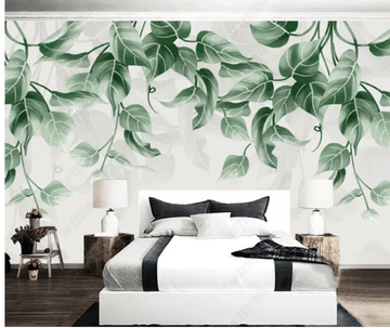 3D Green Leaf Flower 1398 Wall Murals Wallpaper AJ Wallpaper 2 