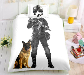 3D Police Uniform Dog 1158 Bed Pillowcases Quilt