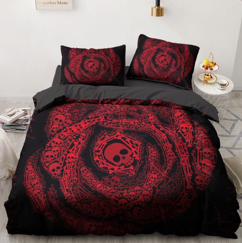 3D Red Rose 8195 Bed Pillowcases Quilt