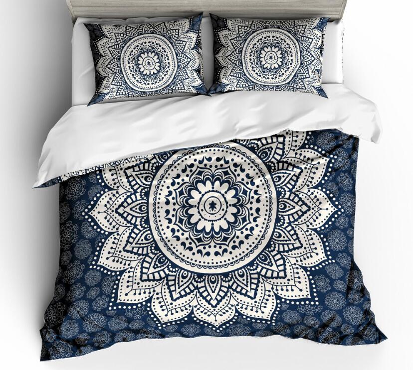 3D Navy Blue Pattern 1114 Bed Pillowcases Quilt