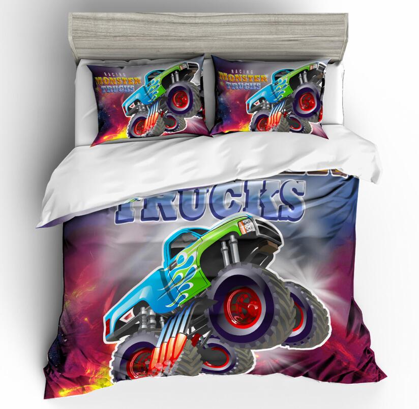 3D Four-Wheel Drive Racing Car 1176 Bed Pillowcases Quilt