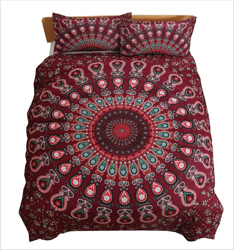 3D Red Lines Totem 1035 Bed Pillowcases Quilt