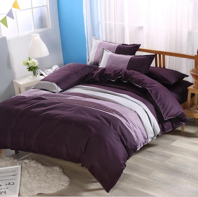 3D Purple Stitching 6076 Bed Pillowcases Quilt