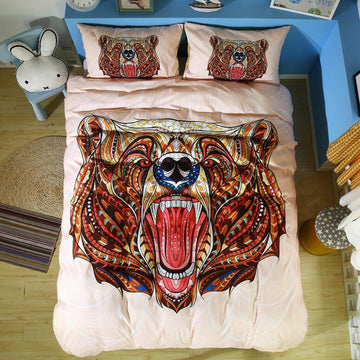 3D Bear 1045 Bed Pillowcases Quilt