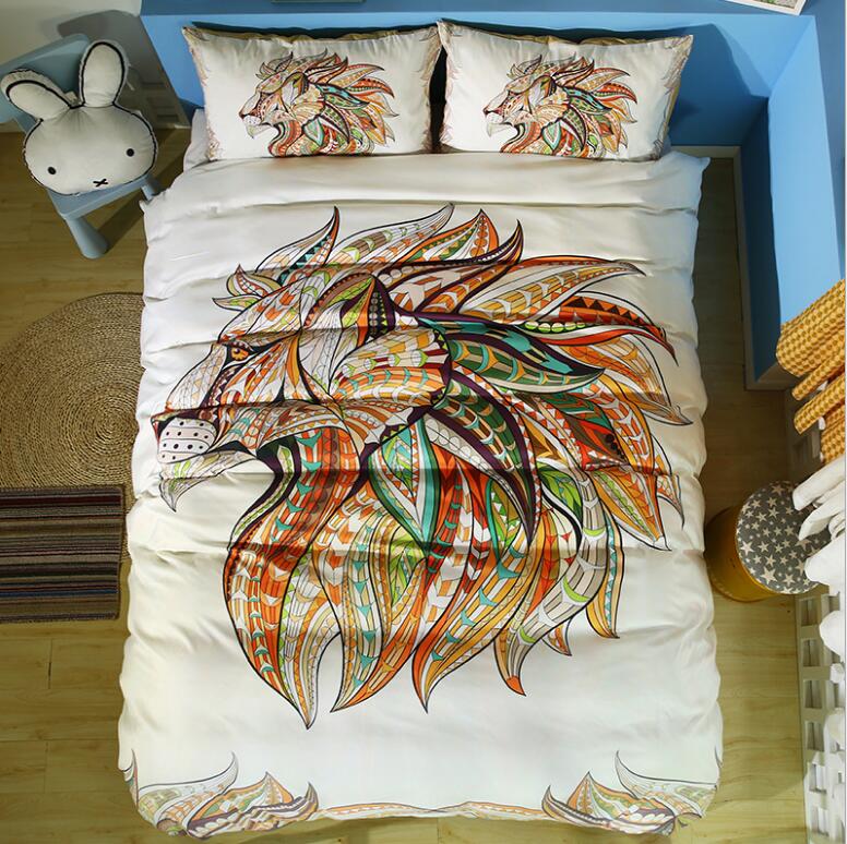 3D Lion 1048 Bed Pillowcases Quilt