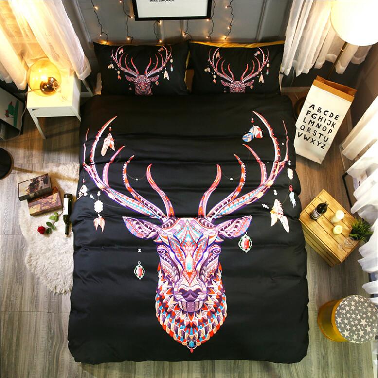 3D Deer Head 1042 Bed Pillowcases Quilt