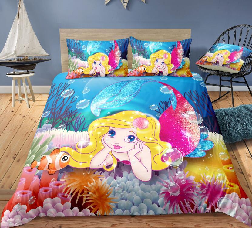 3D Mermaid 1134 Bed Pillowcases Quilt