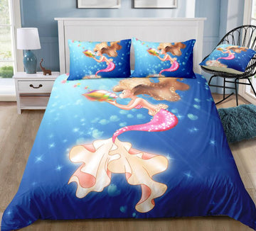 3D Blowing Conch Mermaid 1118 Bed Pillowcases Quilt