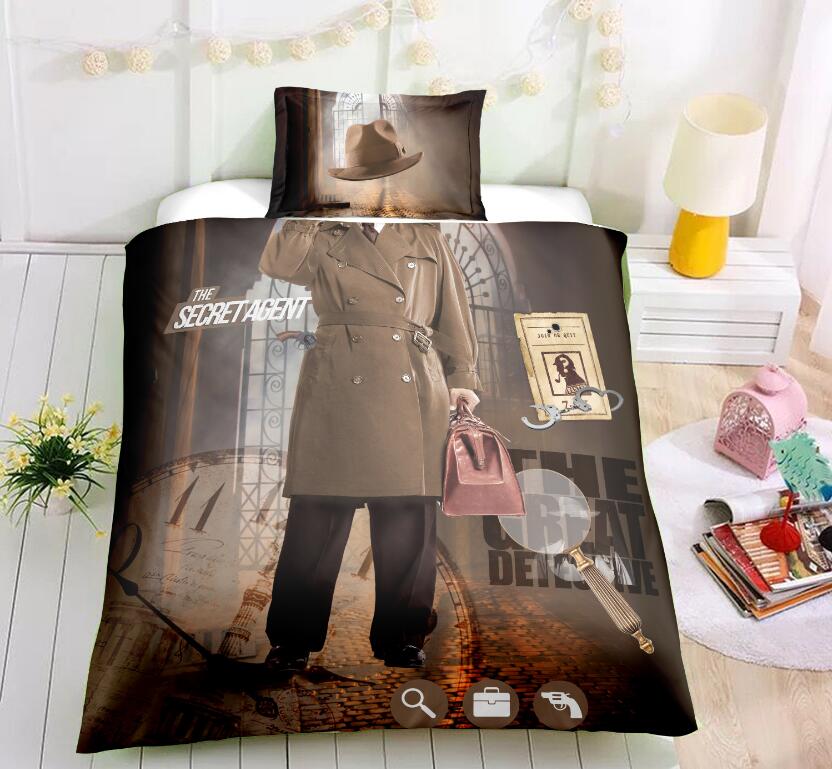 3D Detective 6072 Bed Pillowcases Quilt