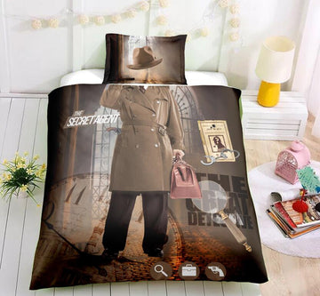 3D Detective 6072 Bed Pillowcases Quilt
