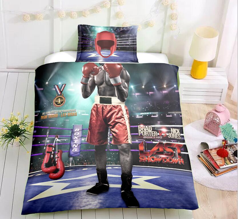 3D Boxing 6001 Bed Pillowcases Quilt