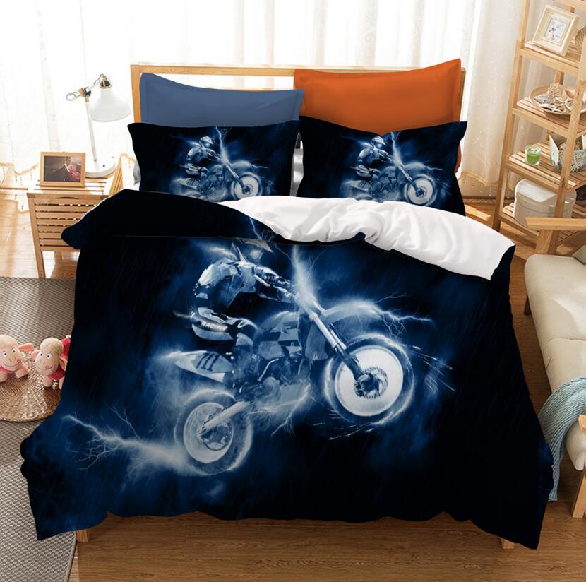 3D Motorcycle Fly 1073 Bed Pillowcases Quilt
