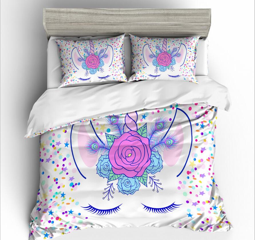 3D Flower Little Stars 1005 Bed Pillowcases Quilt