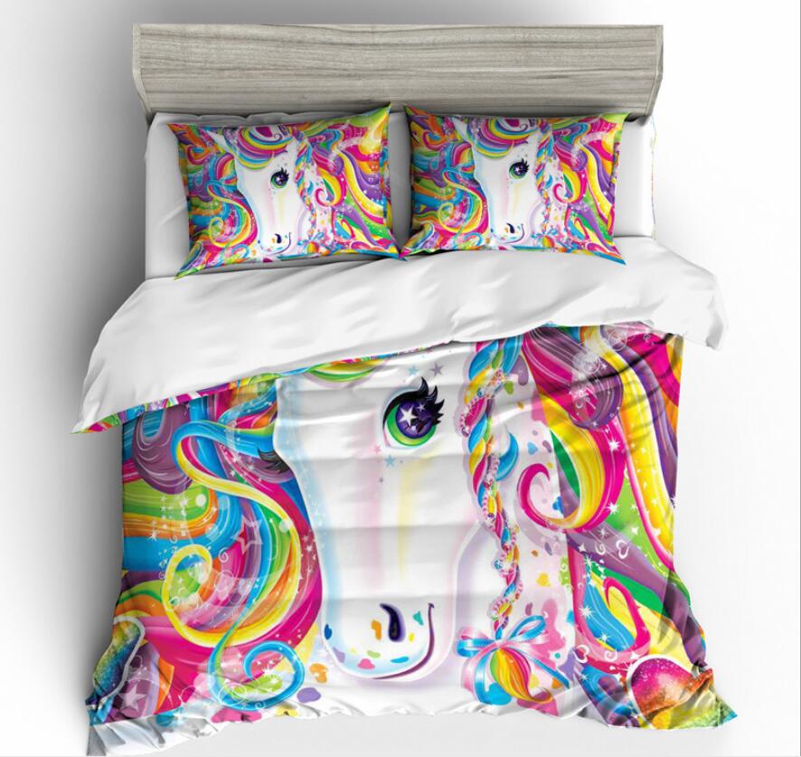 3D Unicorn Face 1007 Bed Pillowcases Quilt