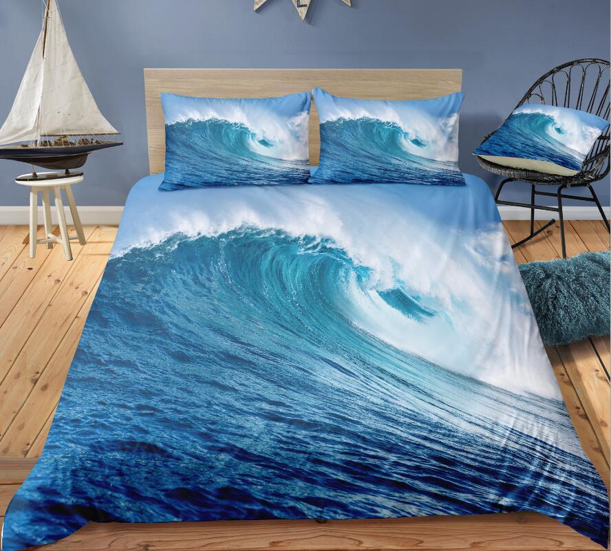 3D Waves 1103 Bed Pillowcases Quilt