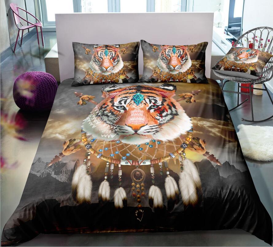3D Tiger Dream Catcher 1065 Bed Pillowcases Quilt