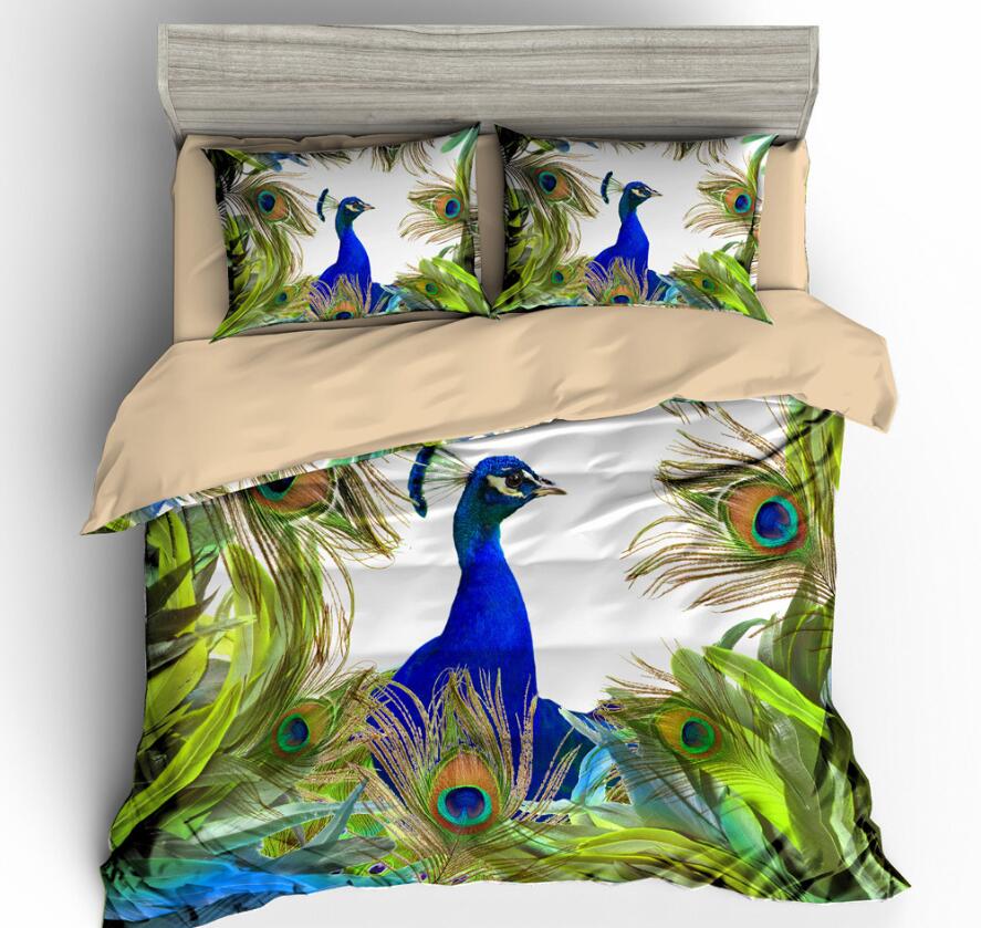 3D Peacock King 1167 Bed Pillowcases Quilt