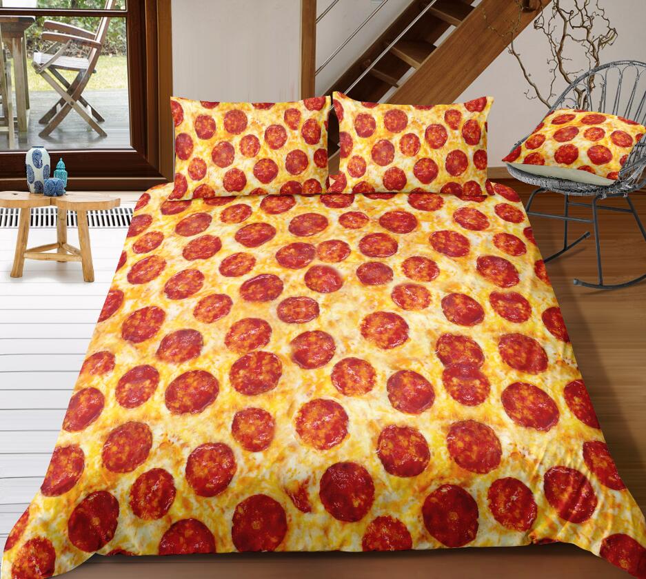 3D Pizza 1202 Bed Pillowcases Quilt