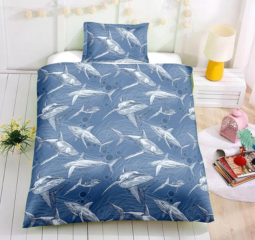 3D Many Sharks 6044 Bed Pillowcases Quilt