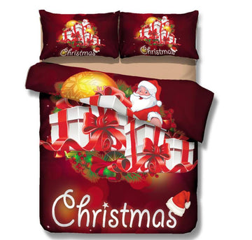 3D Christmas Gift 6014 Bed Pillowcases Quilt