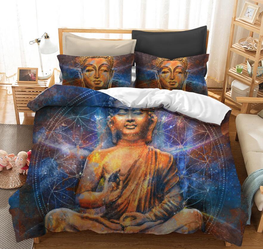 3D Buddha Statue 1010 Bed Pillowcases Quilt