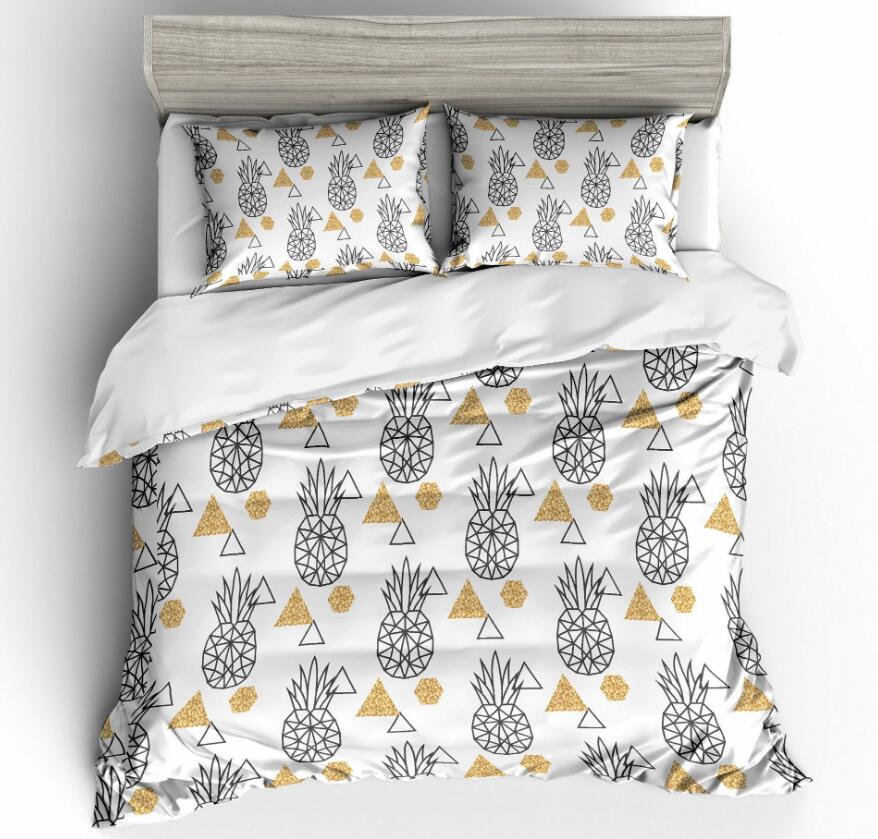 3D Line Pineapple 1116 Bed Pillowcases Quilt