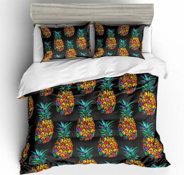 3D Black Pineapple 1141 Bed Pillowcases Quilt