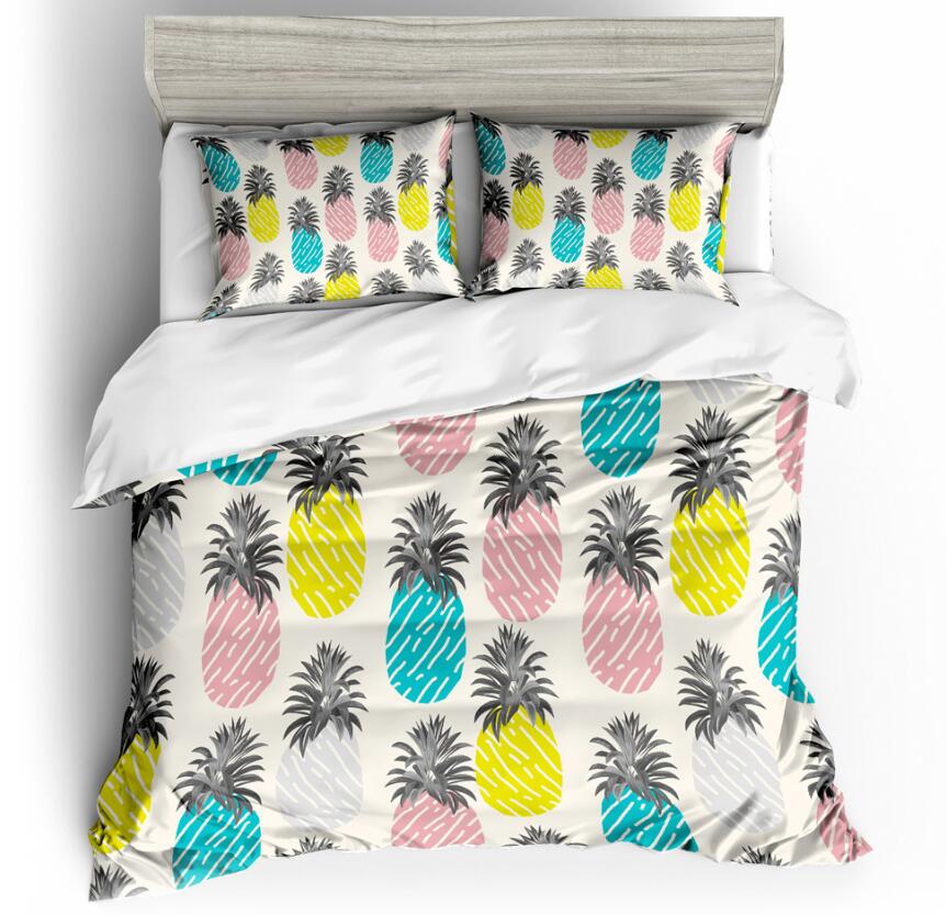 3D Color Twill Pineapple 6047 Bed Pillowcases Quilt