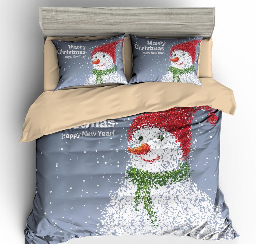 3D Snowman 6052 Bed Pillowcases Quilt