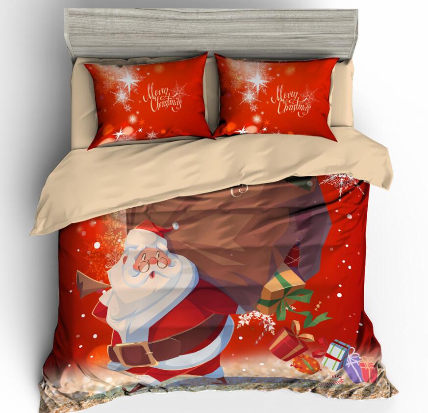 3D Santa Claus 6013 Bed Pillowcases Quilt