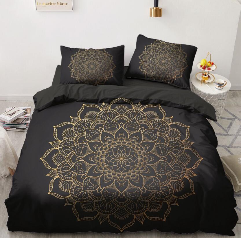 3D Gold Pattern 5551 Bed Pillowcases Quilt