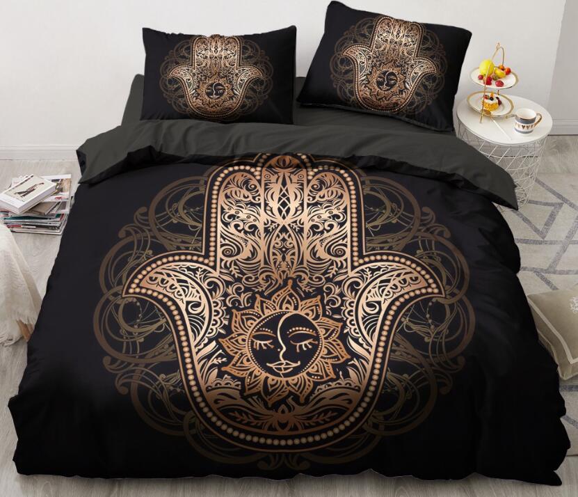 3D Gold Hand Of Fatima 5552 Bed Pillowcases Quilt