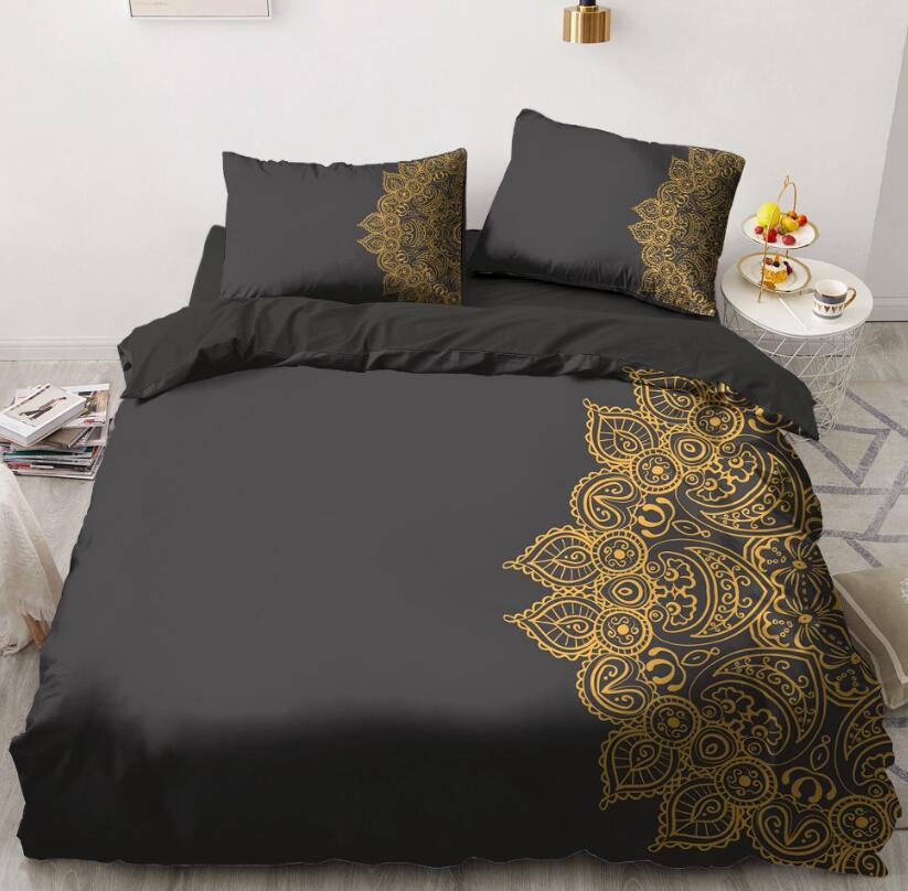 3D Gold Semicircle Pattern 5555 Bed Pillowcases Quilt
