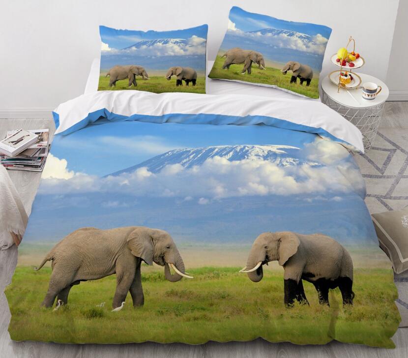3D On The Prairie Elephant  11135 Bed Pillowcases Quilt