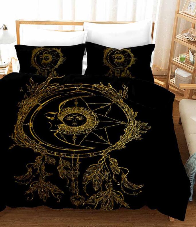 3D Golden Lines Sun Dream Catcher 11183 Bed Pillowcases Quilt