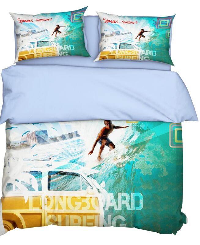 3D Surfing At Sea 9060 Bed Pillowcases Quilt