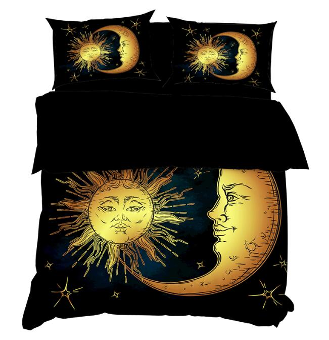 3D Sun Moon 11157 Bed Pillowcases Quilt