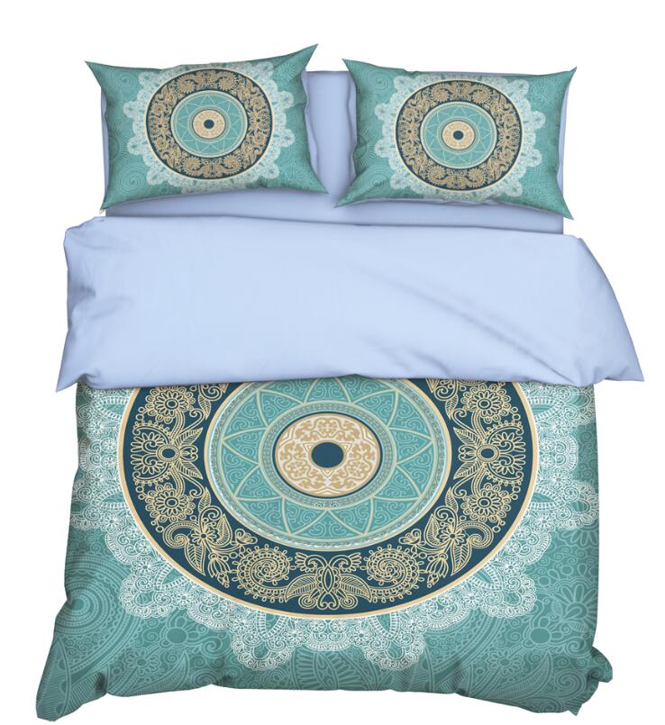 3D Green Circle Pattern Totem 11162 Bed Pillowcases Quilt