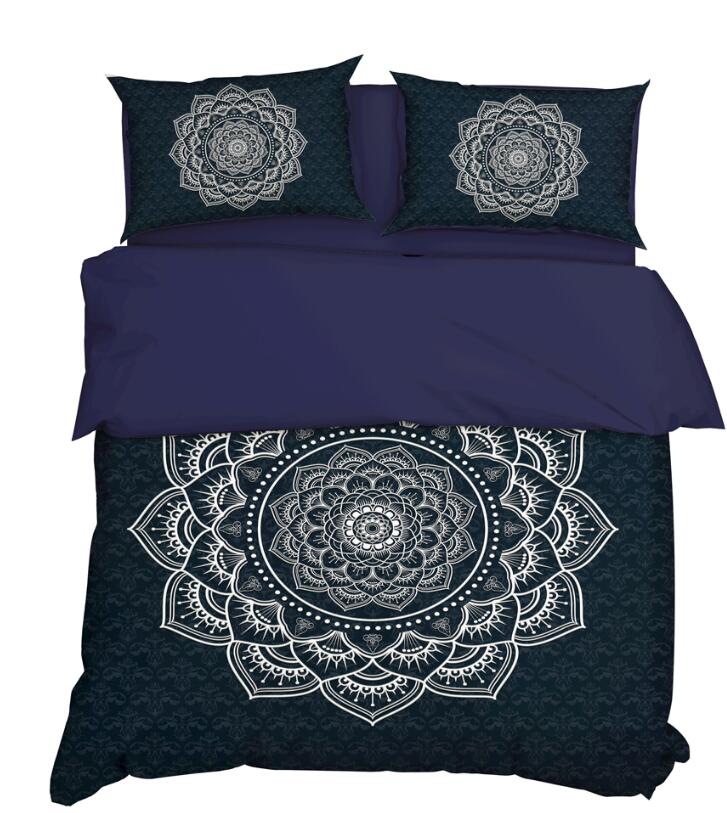 3D Black Background White Pattern 11166 Bed Pillowcases Quilt