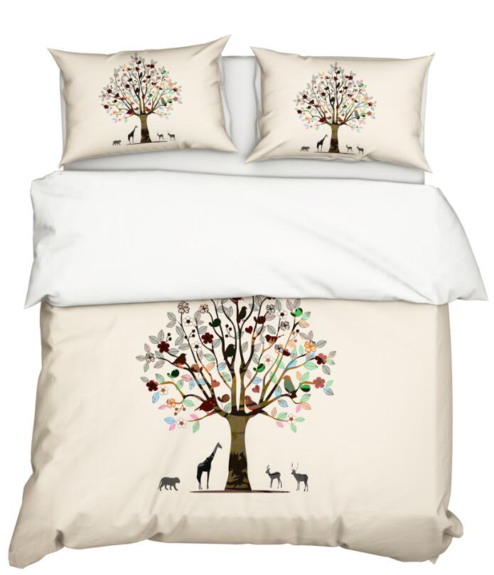 3D Colored Leaves Big Tree 11168 Bed Pillowcases Quilt
