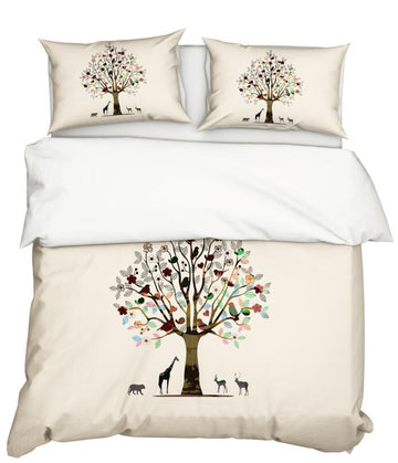 3D Colored Leaves Big Tree 11168 Bed Pillowcases Quilt