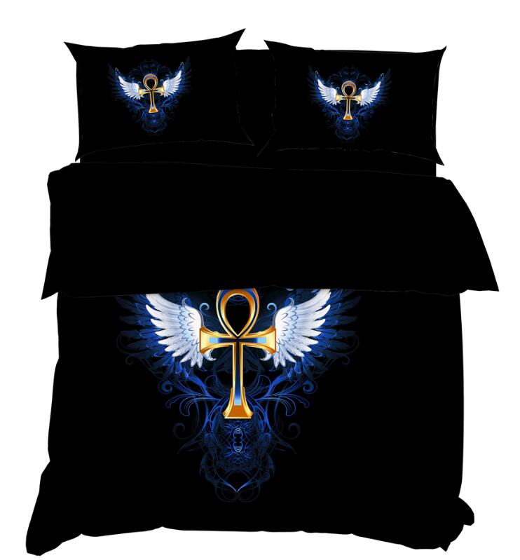3D Wing Golden Cross 11173 Bed Pillowcases Quilt